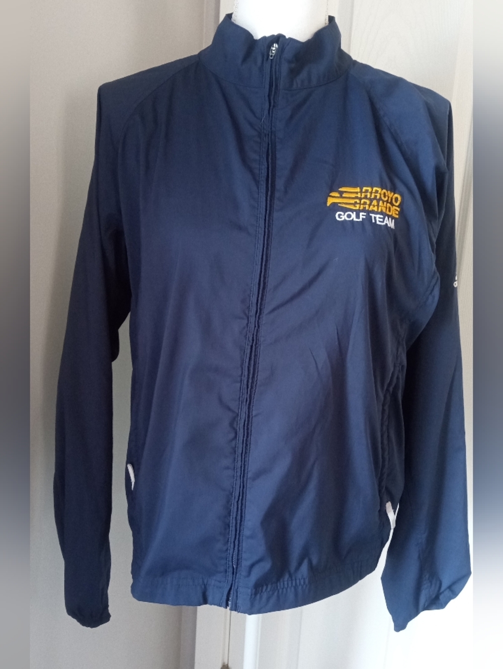 adidas Navy and White Team Logo Jacket